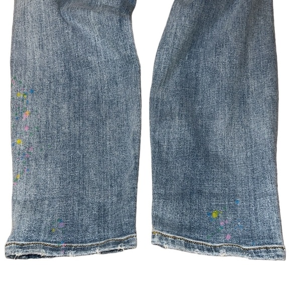 {EUC Judy Blue Christine Rainbow Paint Splatter Boyfriend Distressed Jeans 7/28} - Picture 8 of 16